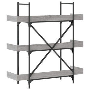 vidaXL Bookcase 3-Tier Grey Sonoma 100x33x108.5 cm Engineered Wood