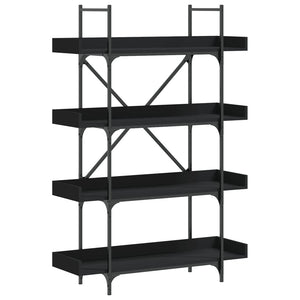 vidaXL Bookcase 4-Tier Black 100x33x145.5 cm Engineered Wood