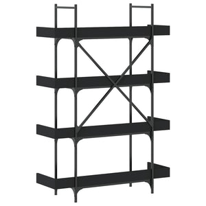 vidaXL Bookcase 4-Tier Black 100x33x145.5 cm Engineered Wood