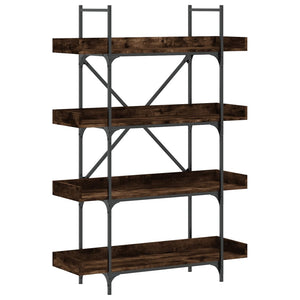 vidaXL Bookcase 4-Tier Smoked Oak 100x33x145.5 cm Engineered Wood