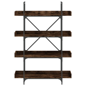 vidaXL Bookcase 4-Tier Smoked Oak 100x33x145.5 cm Engineered Wood