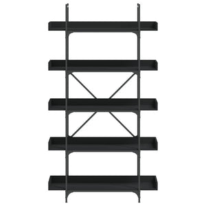 vidaXL Bookcase 5-Tier Black 100x33x180.5 cm Engineered Wood