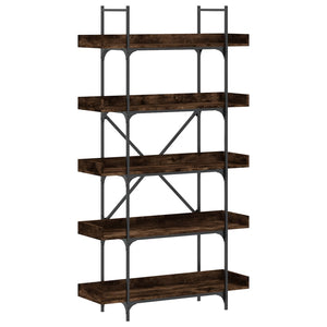 vidaXL Bookcase 5-Tier Smoked Oak 100x33x180.5 cm Engineered Wood