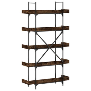 vidaXL Bookcase 5-Tier Smoked Oak 100x33x180.5 cm Engineered Wood