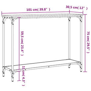 vidaXL Console Table Sonoma Oak 101x30.5x75 cm Engineered Wood