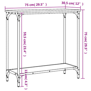 vidaXL Console Table Sonoma Oak 75x30.5x75 cm Engineered Wood