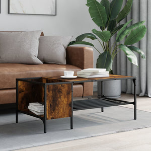 vidaXL Coffee Table with Rack Smoked Oak 100x51x40 cm Engineered Wood