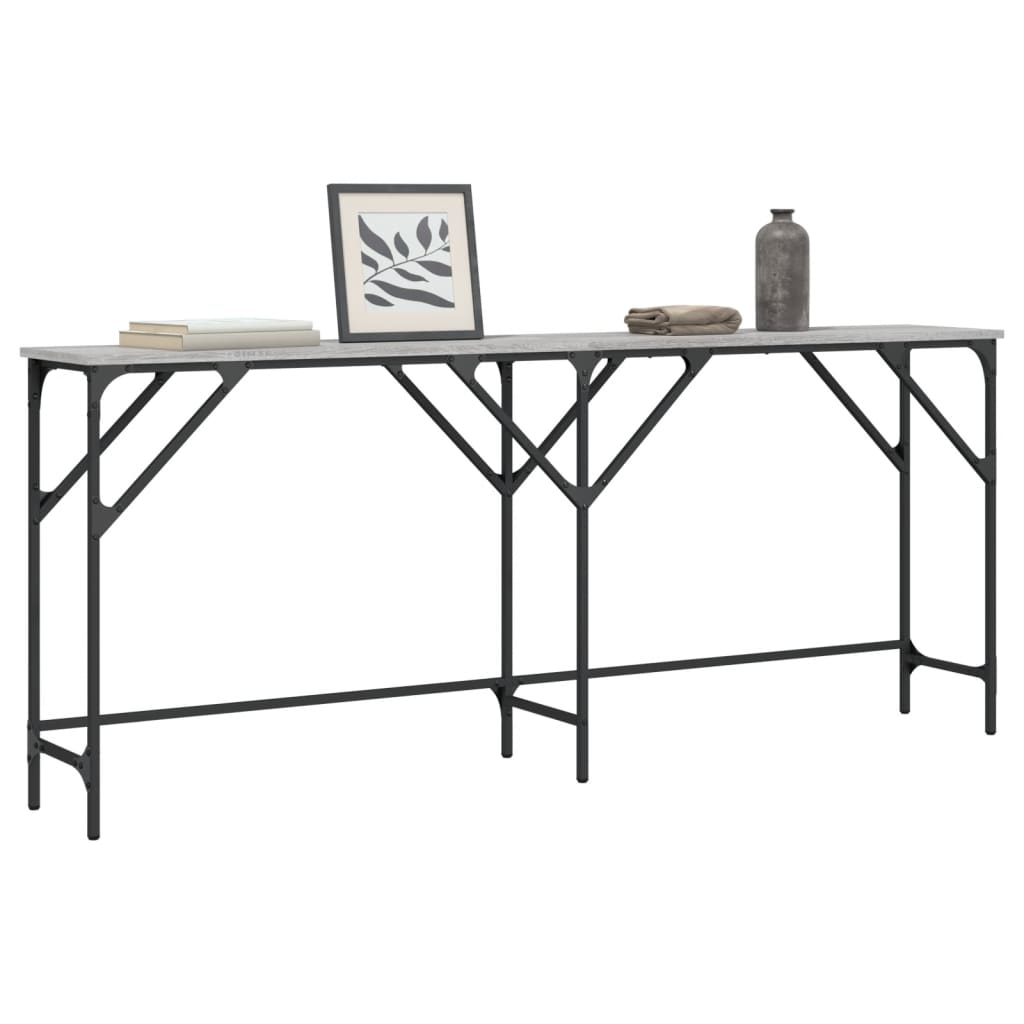 vidaXL Console Table Grey Sonoma 180x29x75 cm Engineered Wood