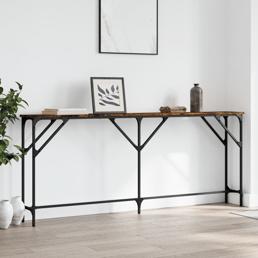 vidaXL Console Table Smoked Oak 180x23x75 cm Engineered Wood