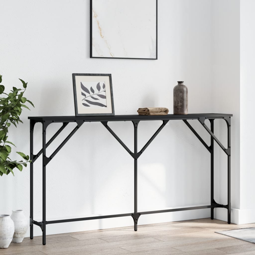 vidaXL Console Table Black 140x23x75 cm Engineered Wood