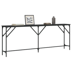 vidaXL Console Table Black 200x29x75 cm Engineered Wood