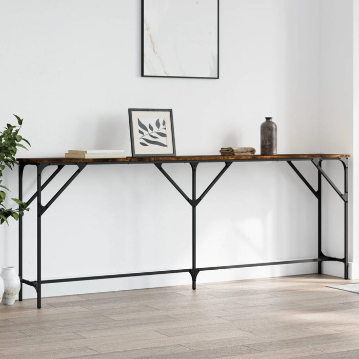 vidaXL Console Table Smoked Oak 200x29x75 cm Engineered Wood