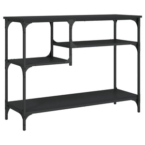 vidaXL Console Table with Shelves Black 100x35x75 cm