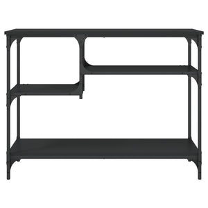 vidaXL Console Table with Shelves Black 100x35x75 cm