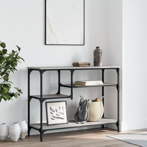 vidaXL Console Table with Shelves Grey Sonoma 100x35x75 cm