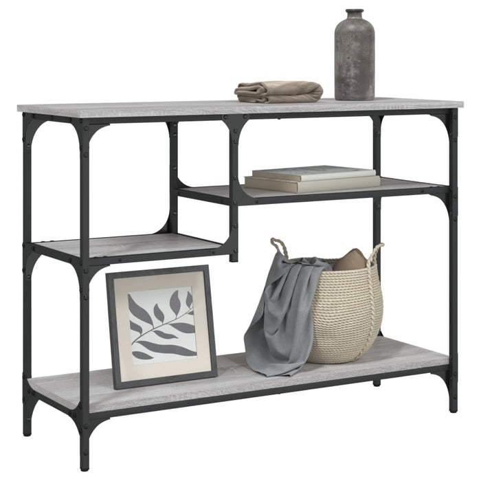 vidaXL Console Table with Shelves Grey Sonoma 100x35x75 cm