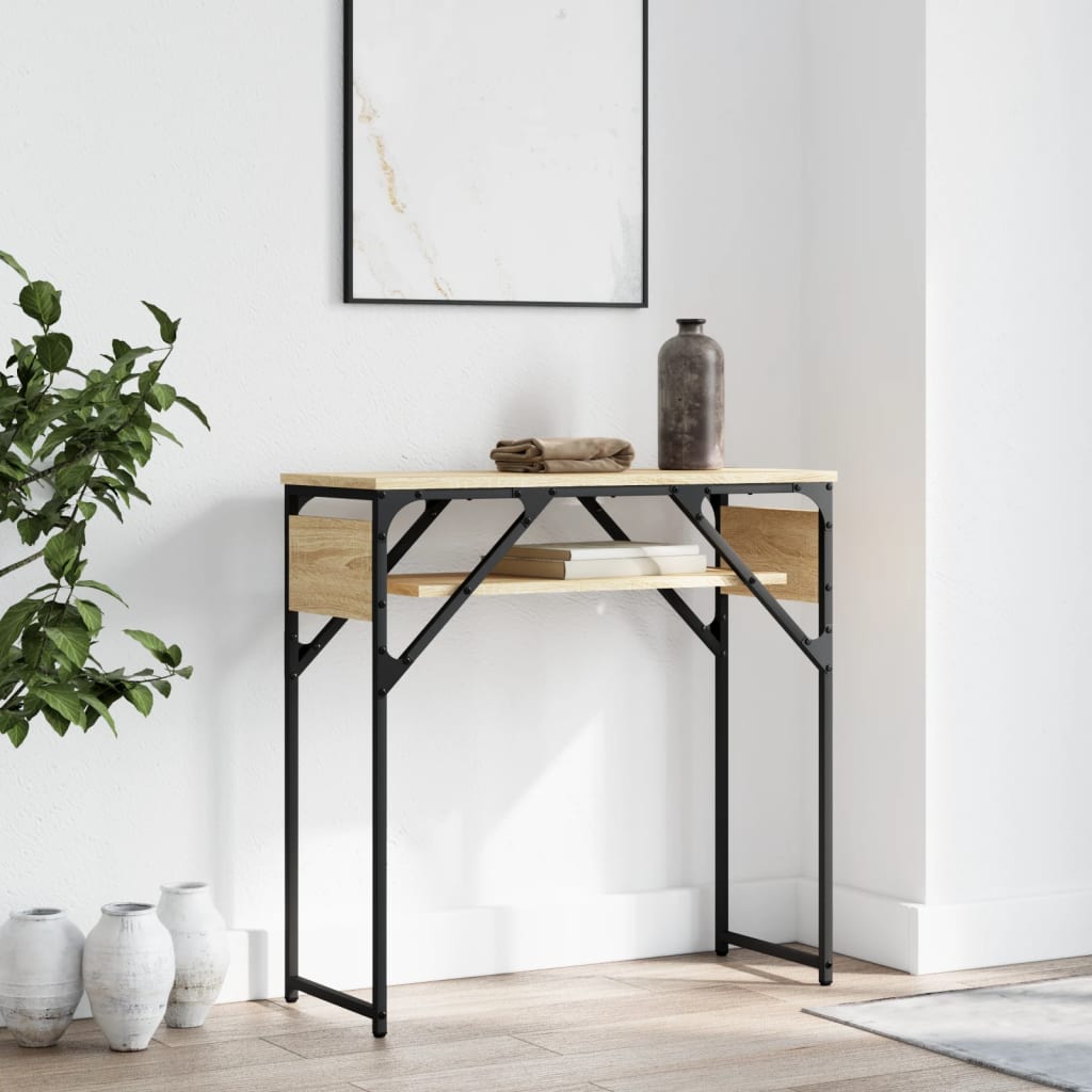 vidaXL Console Table with Shelf Sonoma Oak 75x30x75cm Engineered Wood