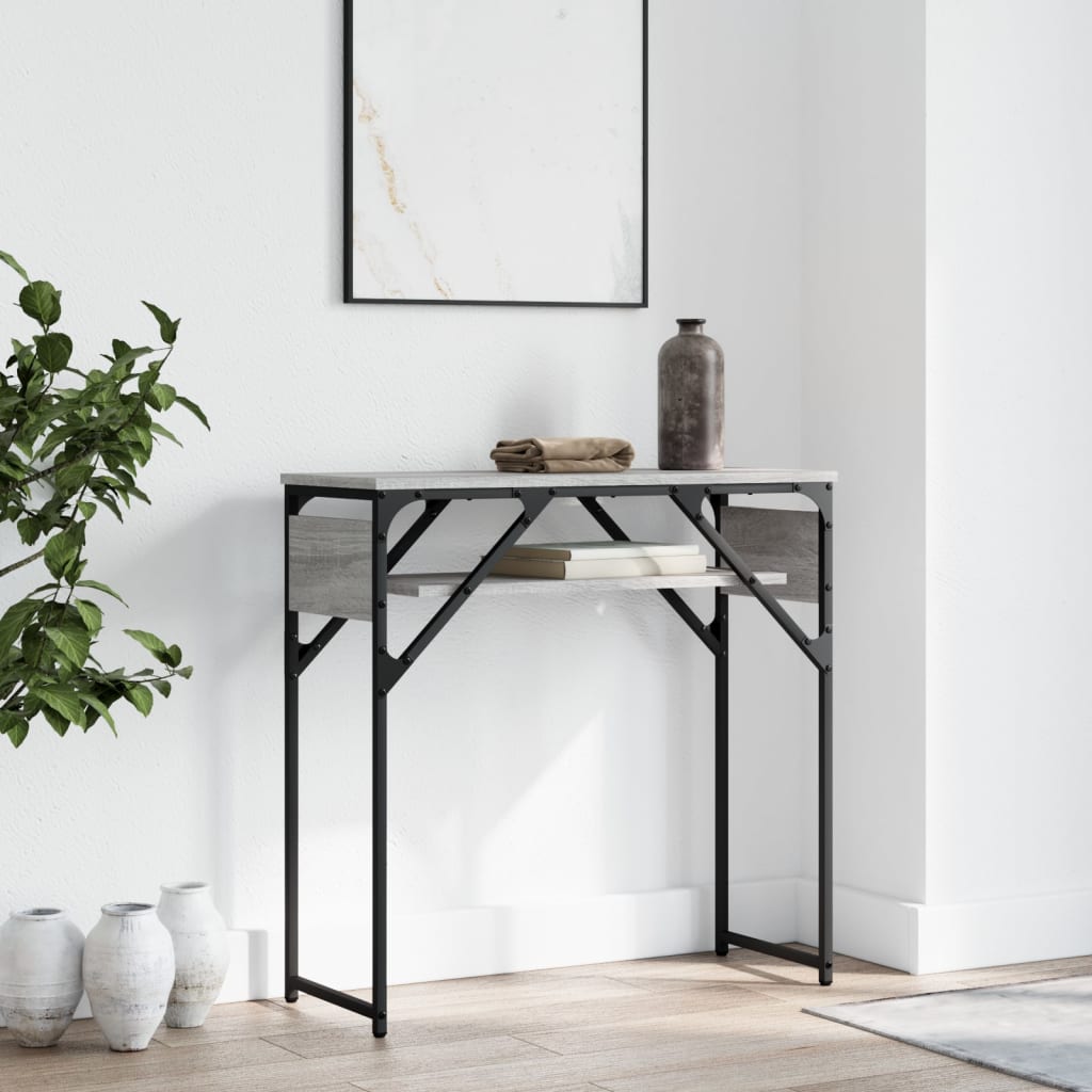 vidaXL Console Table with Shelf Grey Sonoma 75x30x75cm Engineered Wood