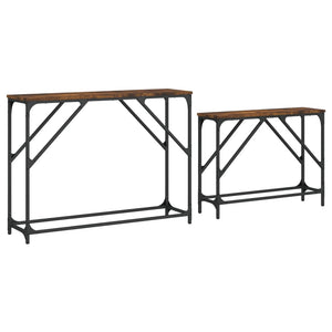 vidaXL Nesting Console Tables 2 pcs Smoked Oak Engineered Wood