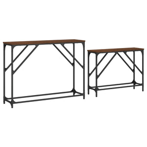 vidaXL Nesting Console Tables 2 pcs Brown Oak Engineered Wood