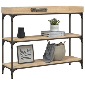 vidaXL Console Table with Shelves Sonoma Oak 100x30x80 cm