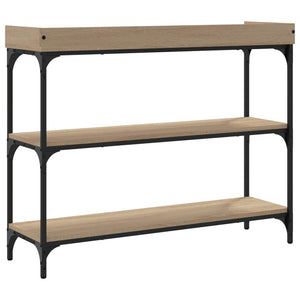 vidaXL Console Table with Shelves Sonoma Oak 100x30x80 cm