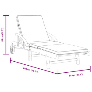 vidaXL Sun Loungers 2 pcs with Cushions 200x68x83 cm Solid Wood Acacia