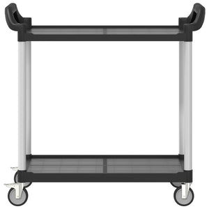 vidaXL 2-Tier Trolley Black 99x50x97 cm Aluminium