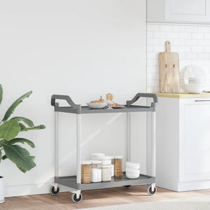 vidaXL 2-Tier Trolley Grey 99x50x97 cm Aluminium