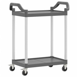 vidaXL 2-Tier Trolley Grey 81x41x92 cm Aluminium