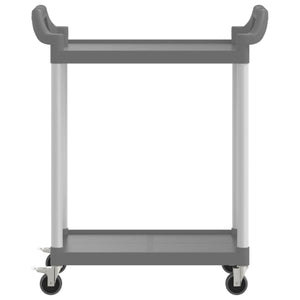 vidaXL 2-Tier Trolley Grey 81x41x92 cm Aluminium