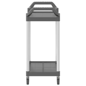 vidaXL 2-Tier Trolley Grey 81x41x92 cm Aluminium