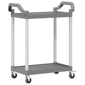 vidaXL 2-Tier Trolley Grey 81x41x92 cm Aluminium