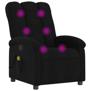 vidaXL Massage Recliner Chair Black Fabric