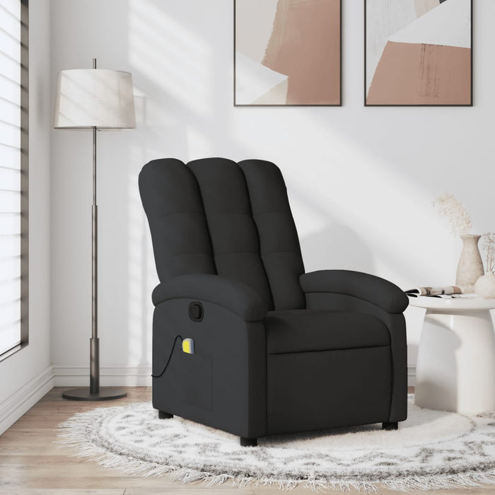 vidaXL Massage Recliner Chair Black Fabric