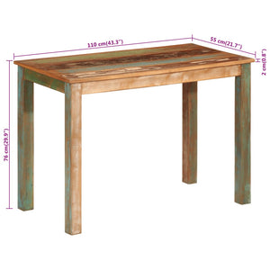 vidaXL Dining Table 110x55x76 cm Solid Wood Reclaimed