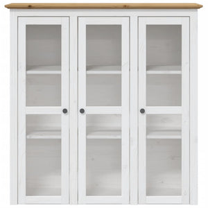 vidaXL Highborad "BODO" White and Brown 115.5x43x200.5cm Solid Wood Pine