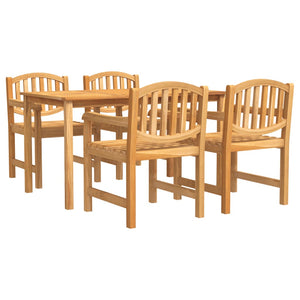 vidaXL 5 Piece Garden Dining Set Solid Wood Teak