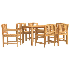 vidaXL 7 Piece Garden Dining Set Solid Wood Teak