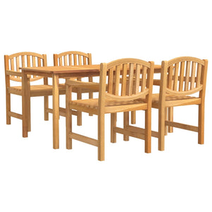 vidaXL 5 Piece Garden Dining Set Solid Wood Teak