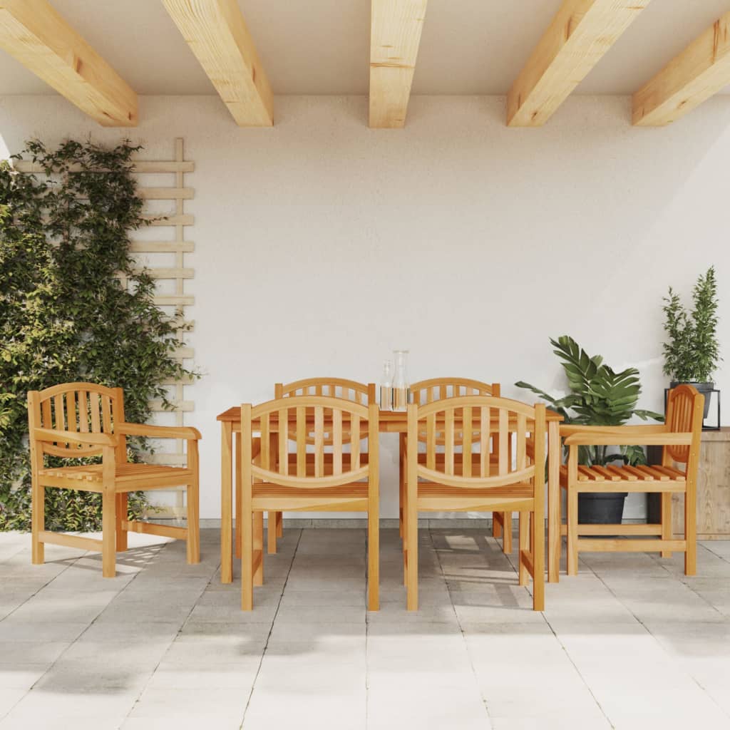 vidaXL 7 Piece Garden Dining Set Solid Wood Teak