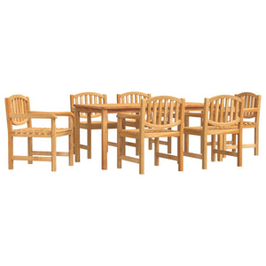 vidaXL 7 Piece Garden Dining Set Solid Wood Teak