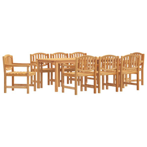 vidaXL 9 Piece Garden Dining Set Solid Wood Teak