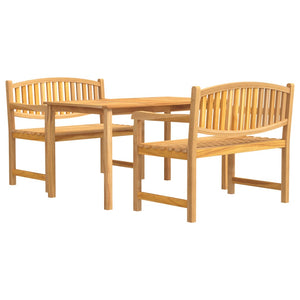 vidaXL 3 Piece Garden Dining Set Solid Wood Teak