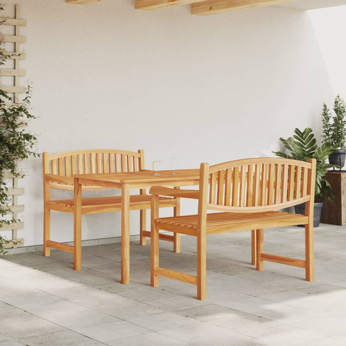 vidaXL 3 Piece Garden Dining Set Solid Wood Teak