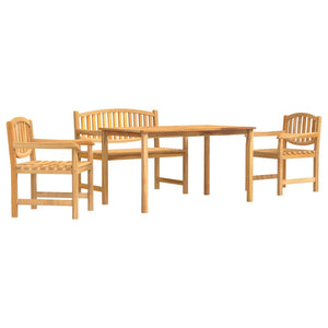 vidaXL 4 Piece Garden Dining Set Solid Wood Teak