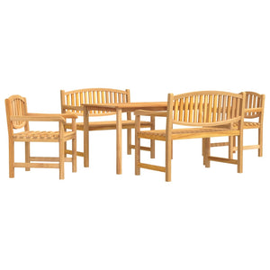 vidaXL 5 Piece Garden Dining Set Solid Wood Teak