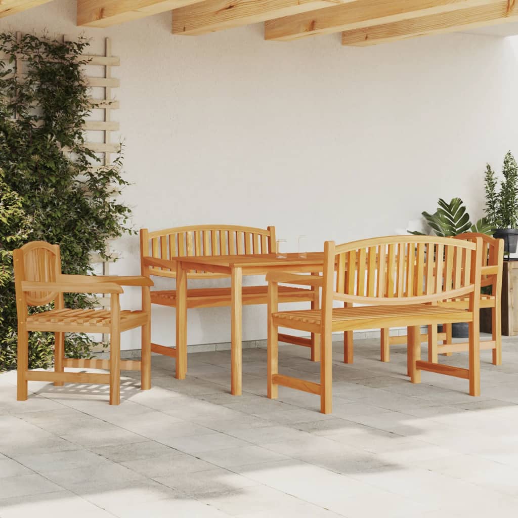 vidaXL 5 Piece Garden Dining Set Solid Wood Teak