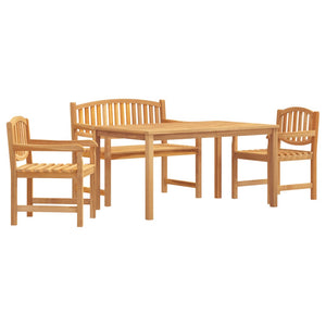 vidaXL 4 Piece Garden Dining Set Solid Wood Teak