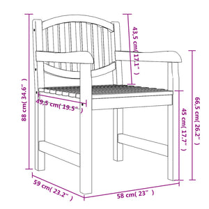 vidaXL 4 Piece Garden Dining Set Solid Wood Teak